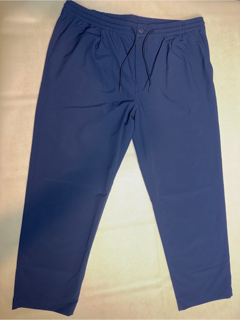 American Eagle Outfitters Men's Dark Blue Elastic Waist Chinos